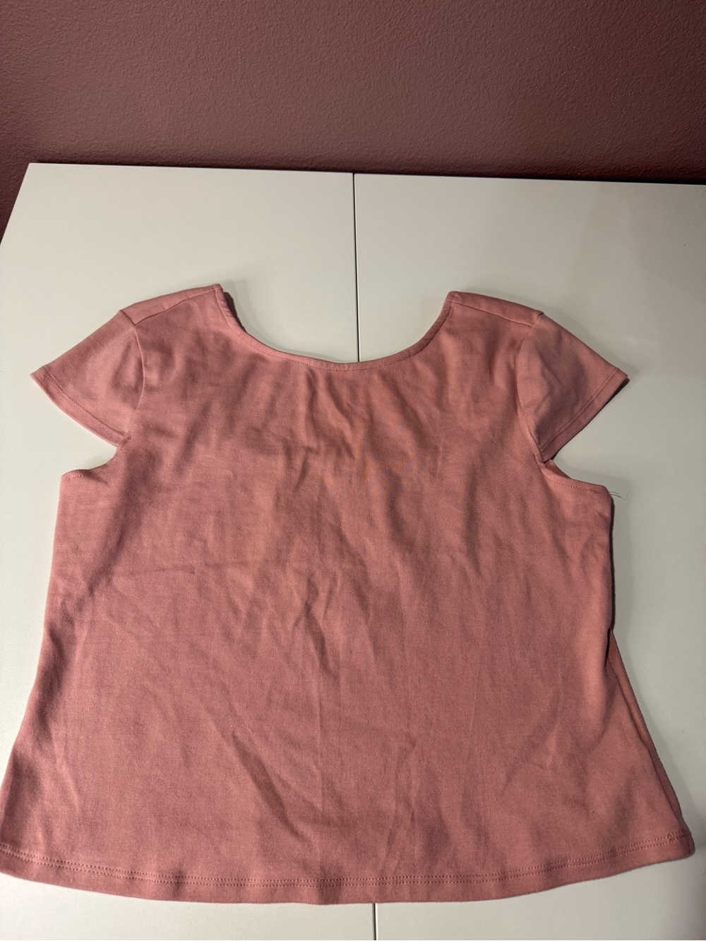 Women's Scoop Neck Short Sleeve Tee in Dusty Rose - Unbranded